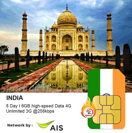 India Travel Sim 8 Days 6GB
