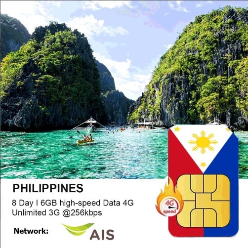Philippines Travel Sim 8 Day 6GB Data