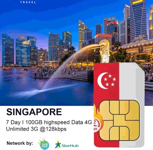 Singapore Travel Sim 7 Day 100GB