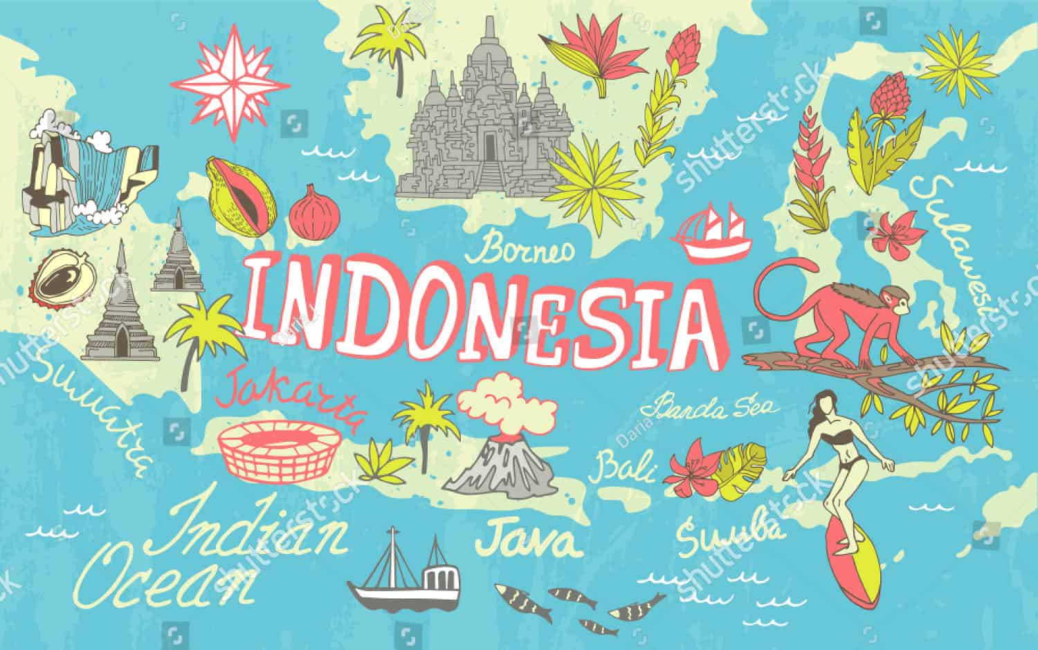 Descriptive image of a beautiful tourist area in Indonesia