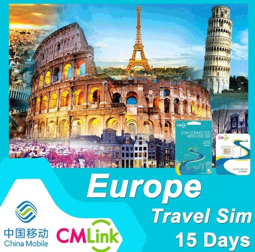 15 Days Europe Travel Sim