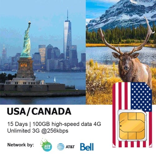 Buy a 4G SIM to travel to the US and Canada