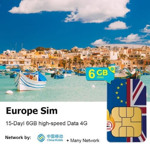 Buy a European Travel Sim 15 Days Package 6GB