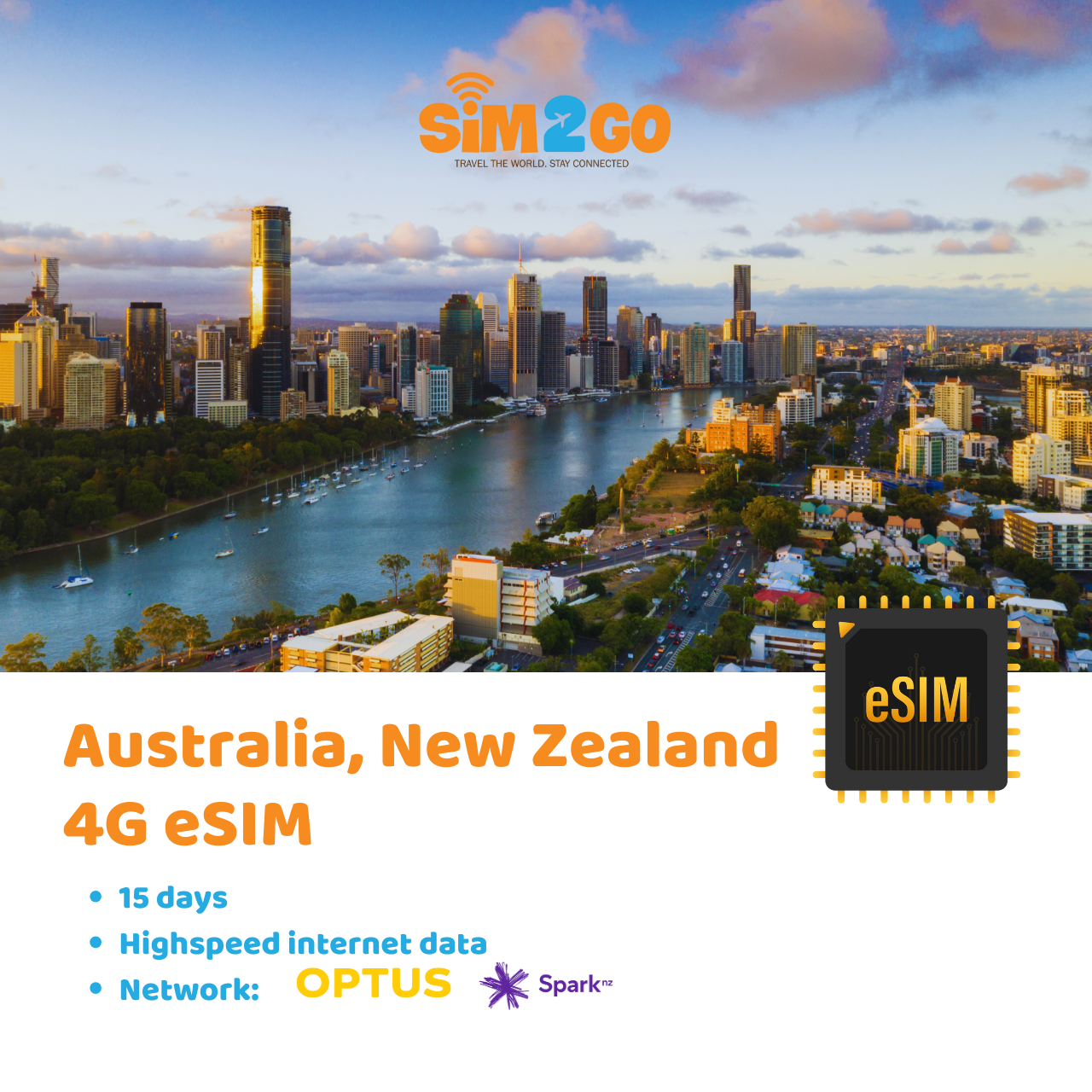 Australia & New Zealand eSIM for 15 days